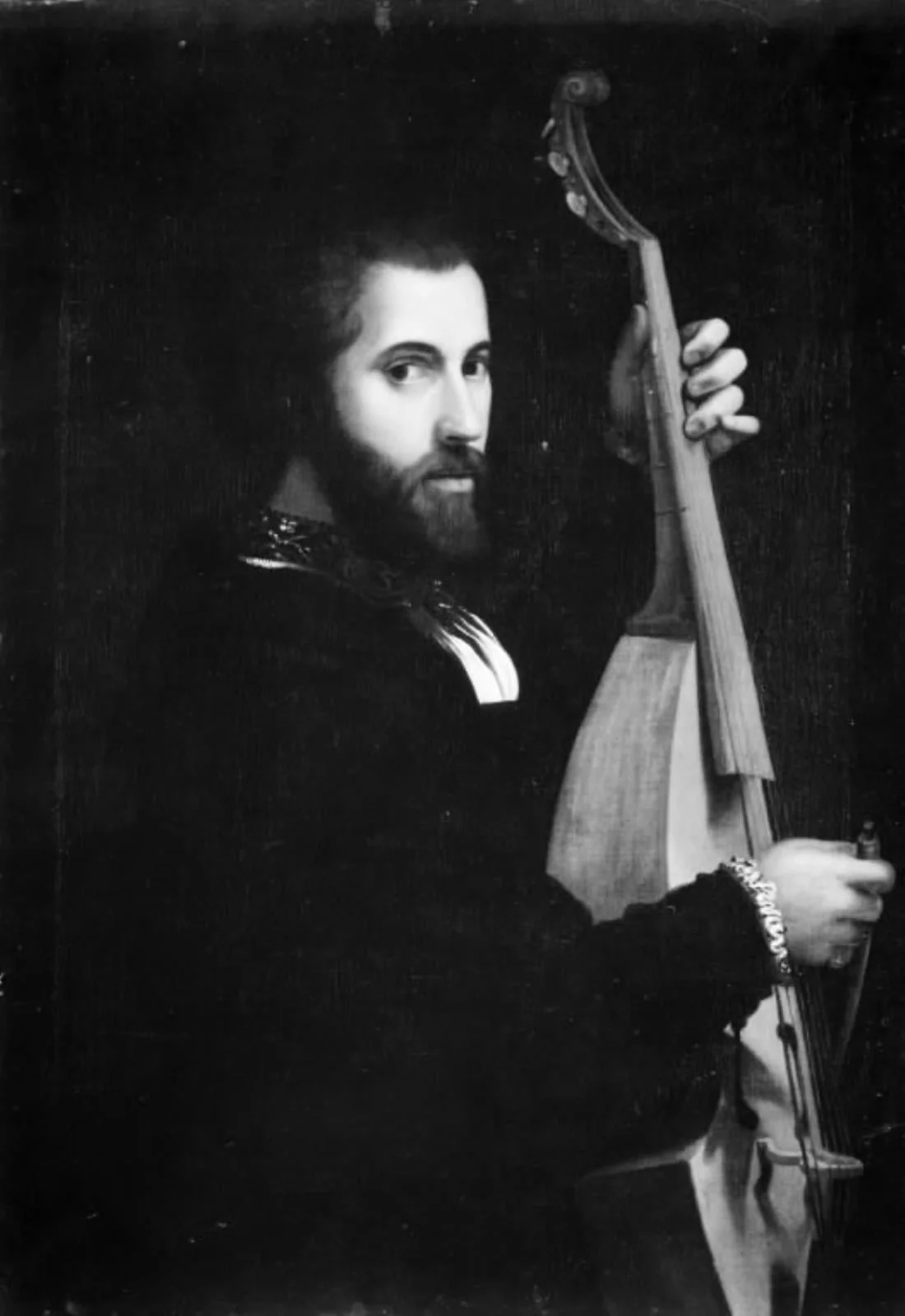 Portrait of a Man with a Viola da Gamba, by Unknown, unspecified, 1550