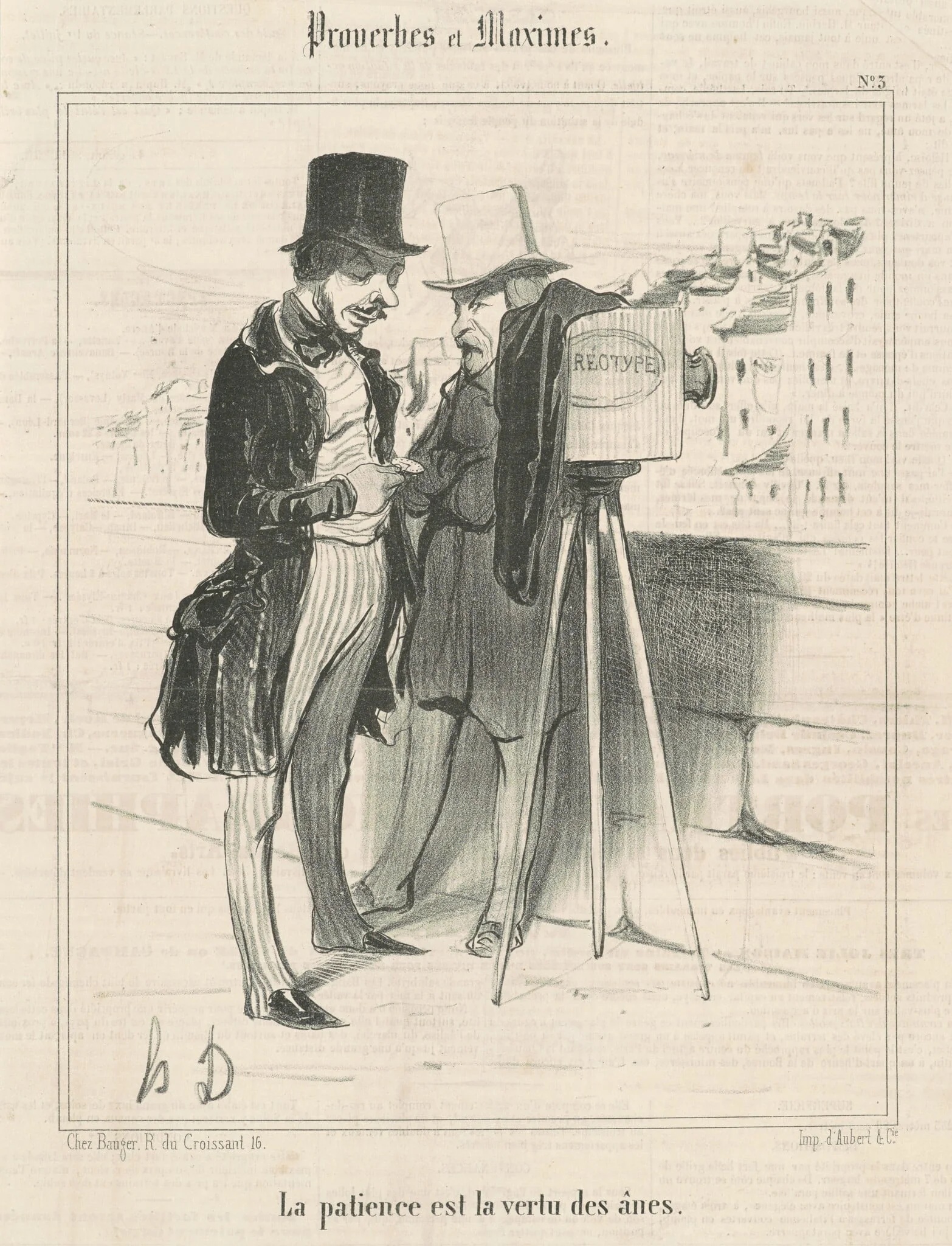 La patience est la vertu des ânes, by Honoré Daumier, ink, 1840