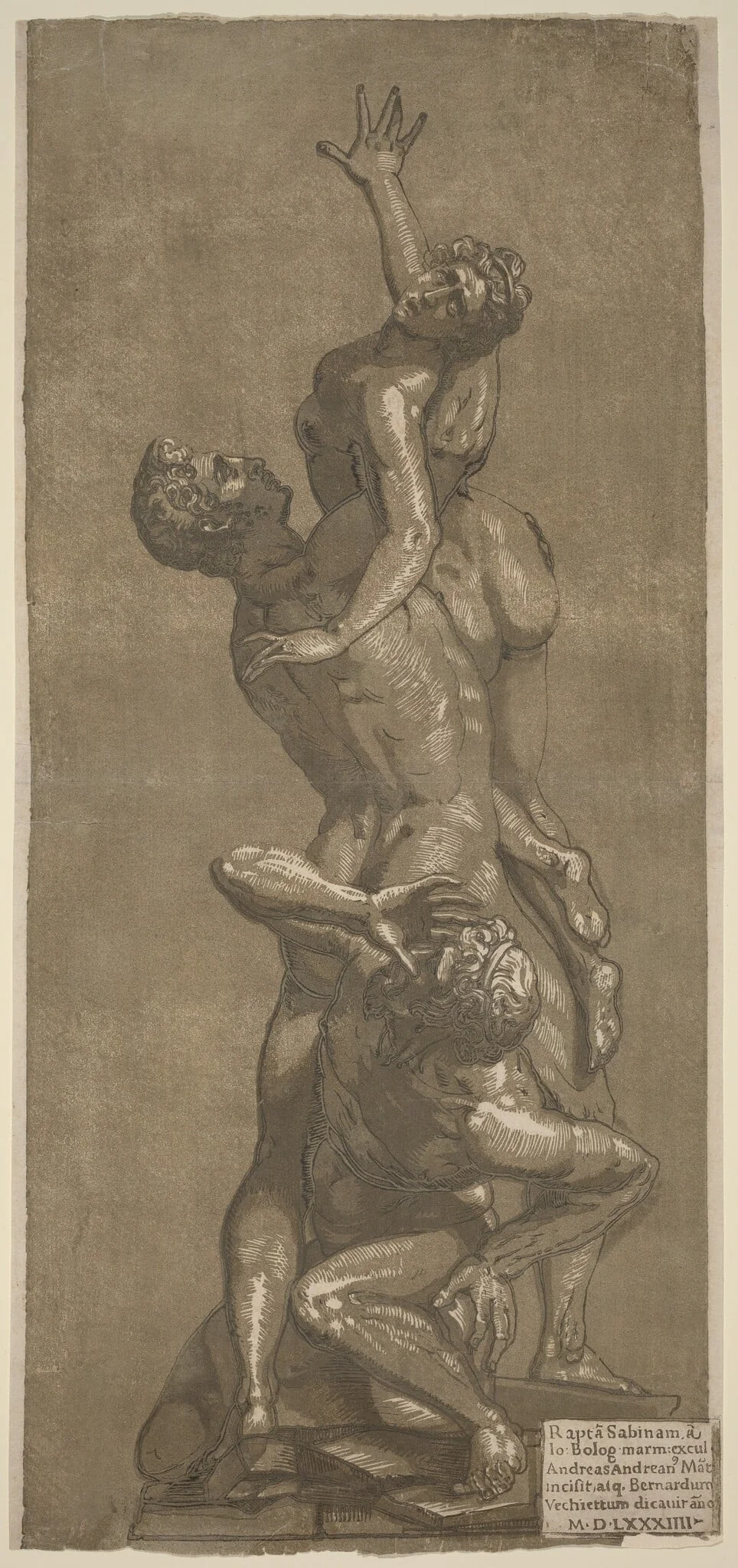 The Rape of a Sabine, by Andrea Andreani, ink, 1584