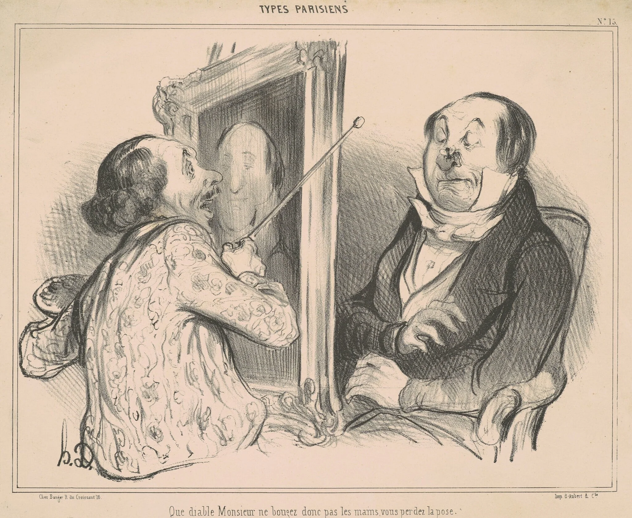 Que Diable Monsieur Ne Bougez donc pas..., by Honoré Daumier, ink, 1838