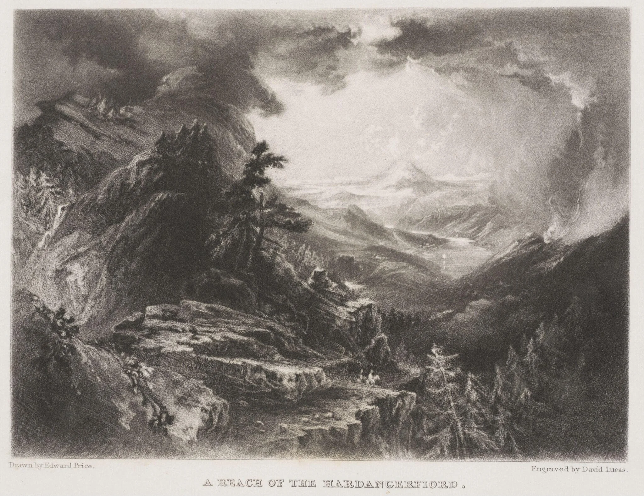 A Reach of the Hardangerfi-ord, by Edward Price, 1834