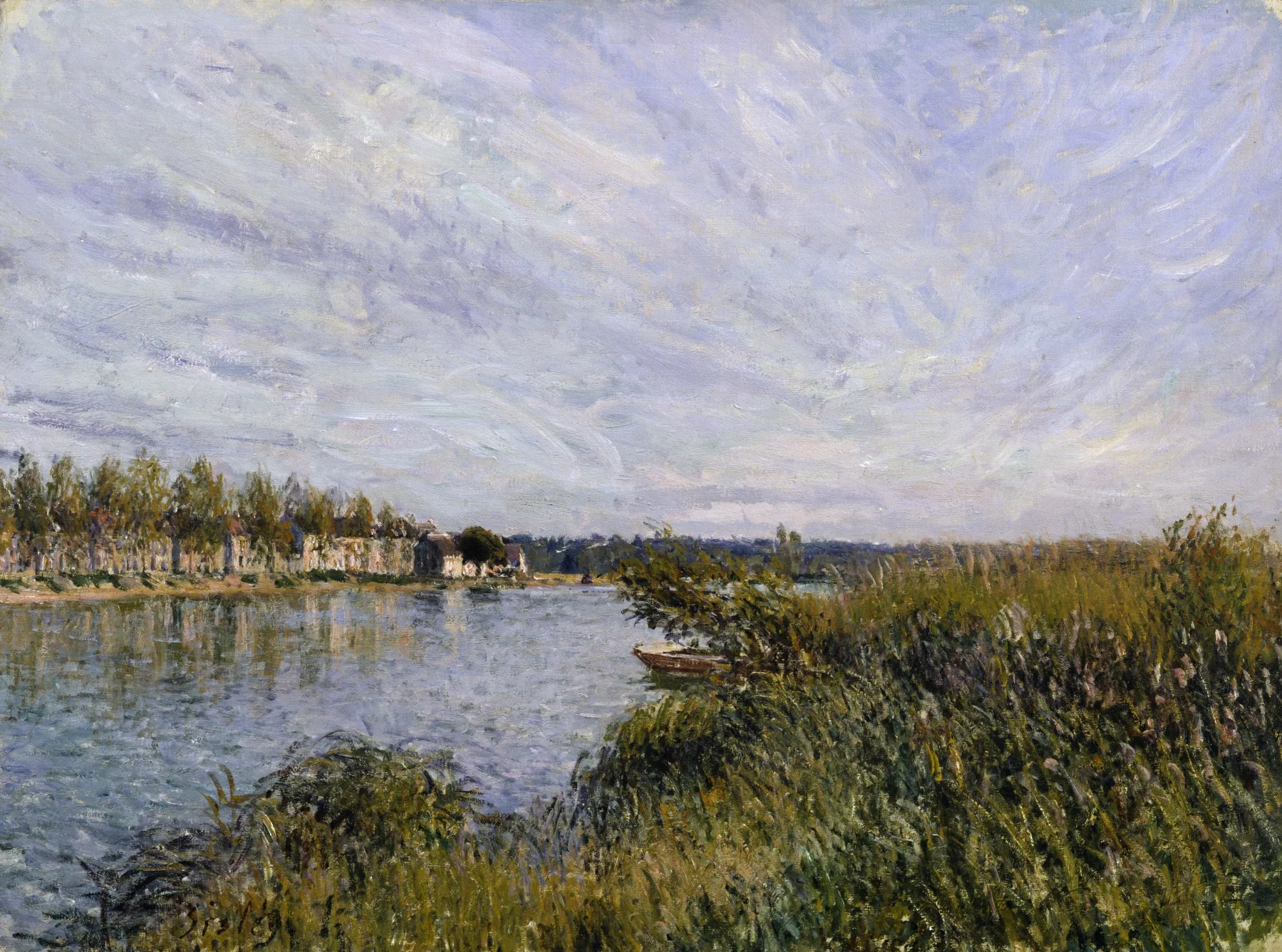 View of Saint-Mammès, by Alfred Sisley, oil, 1890