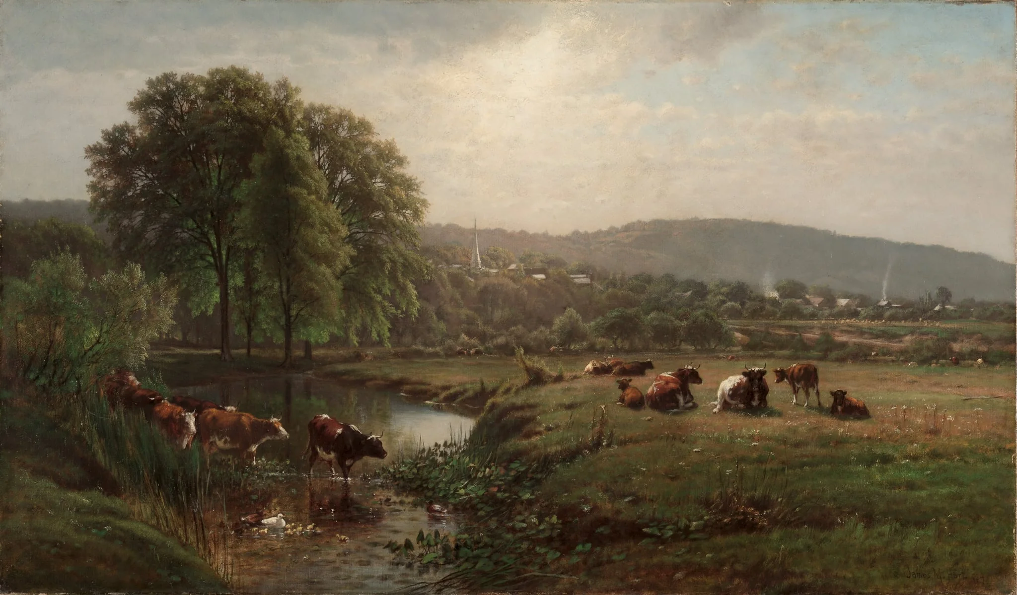 Morning in New England, by James M. Hart, unspecified, 1873