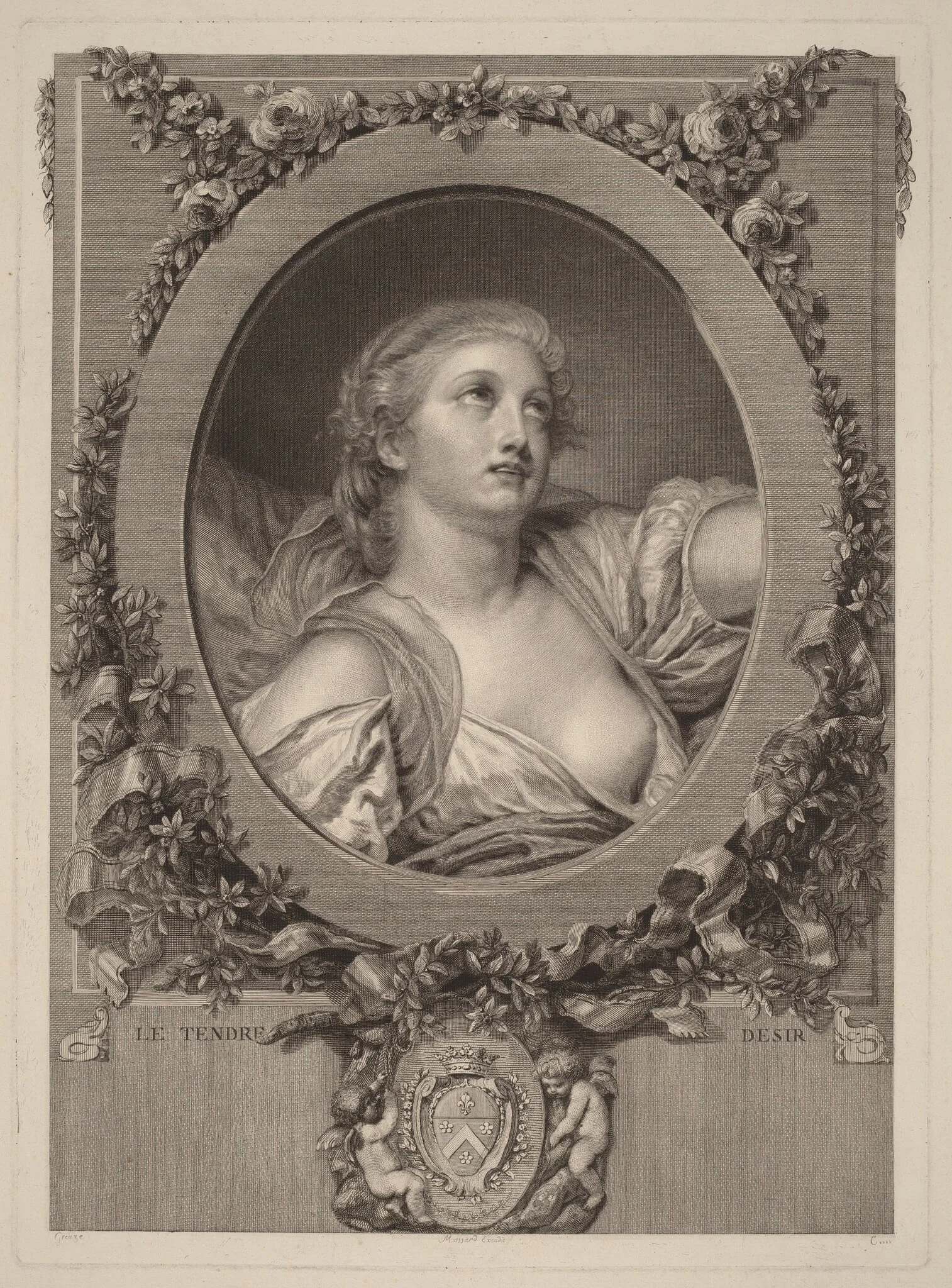 The Tender Desire (Le Tendre désir), by Manuel Salvador Carmona, ink, 1761
