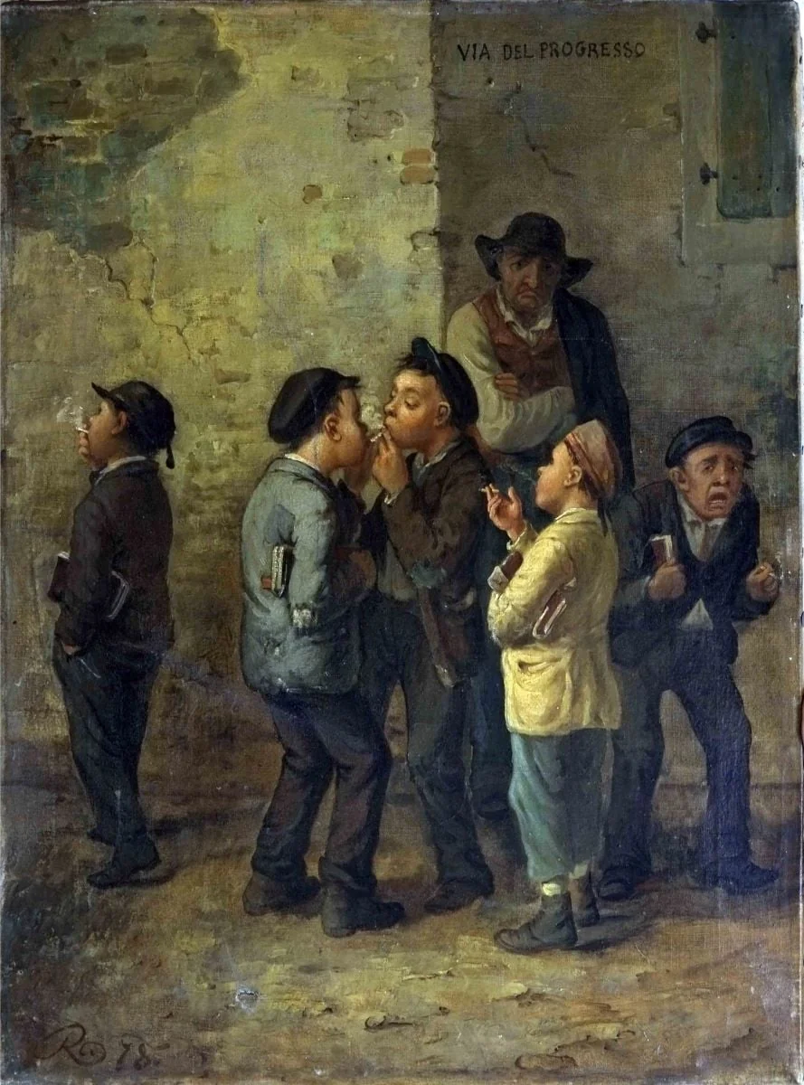 Copii fumând, by Giovanni Luigi Rose, unspecified