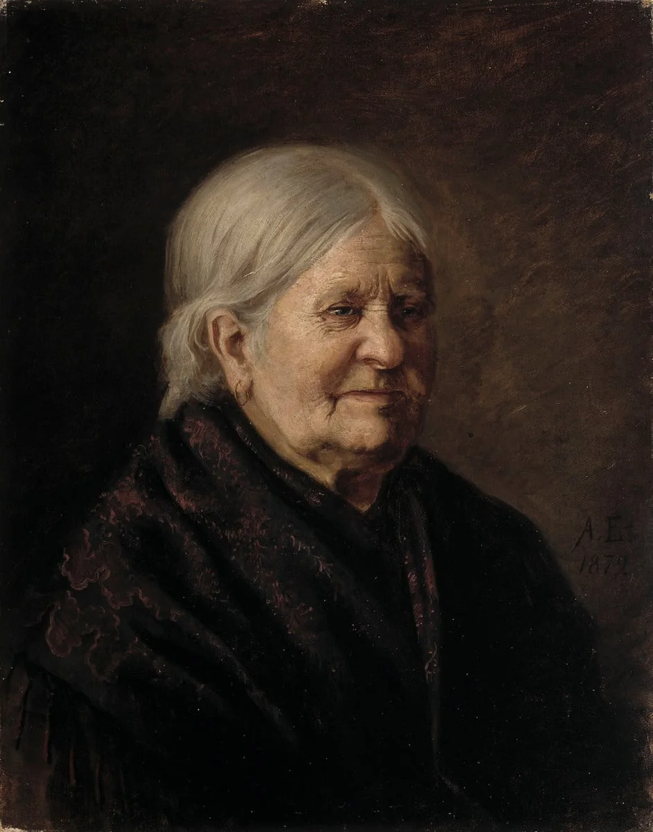 Fredrika Snyggin muotokuva (Tajta), by Albert Edelfelt, unspecified, 1889