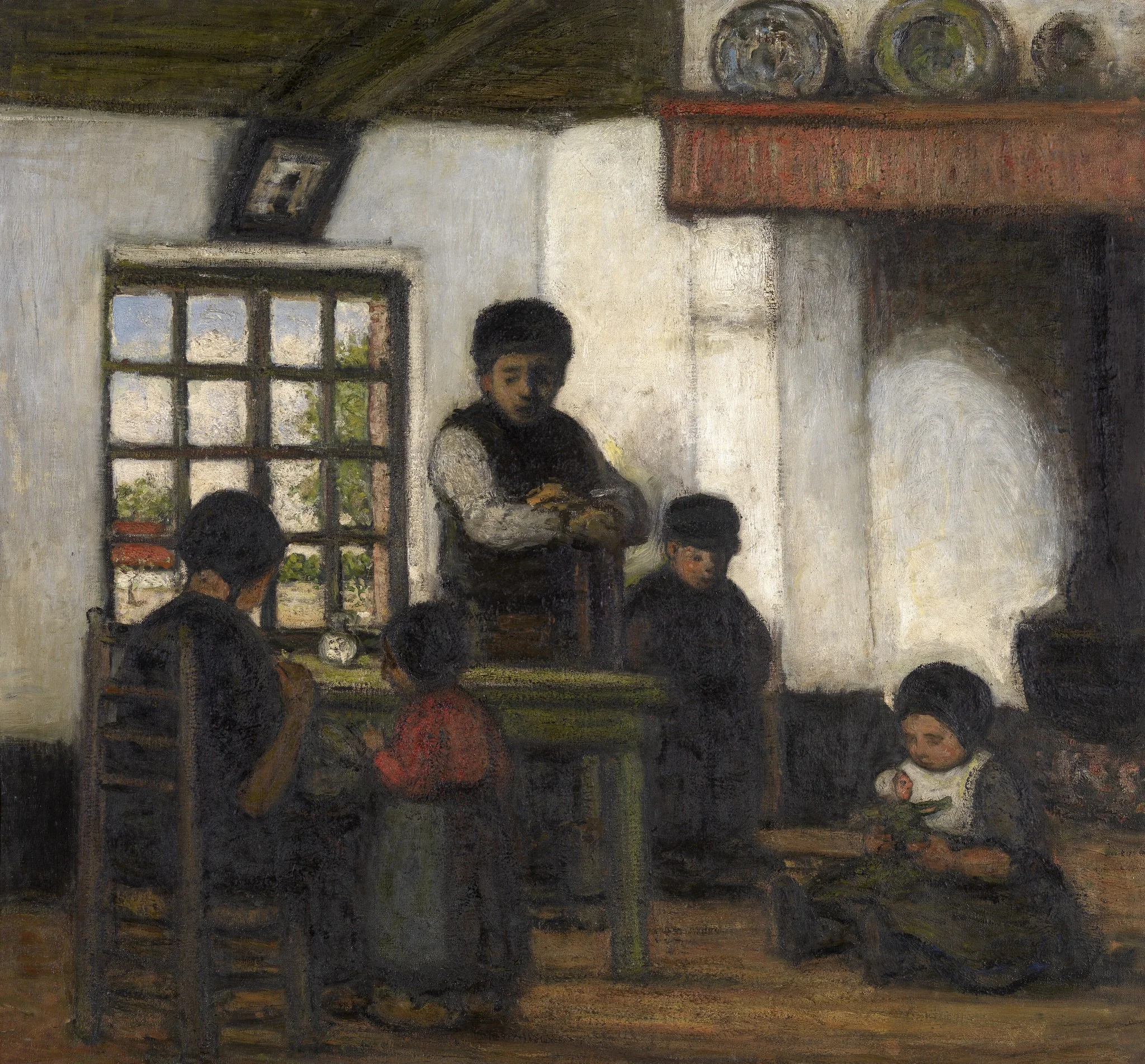 Interior in the Kempen, by Jakob Smits, oil, 1922