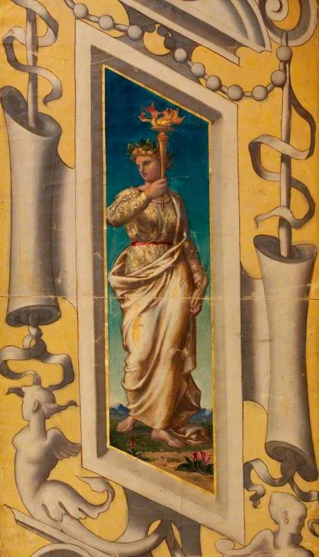 Art (design for a mosaic in the Victoria and Albert Museum), by Francis Wollaston Moody, oil, 1865