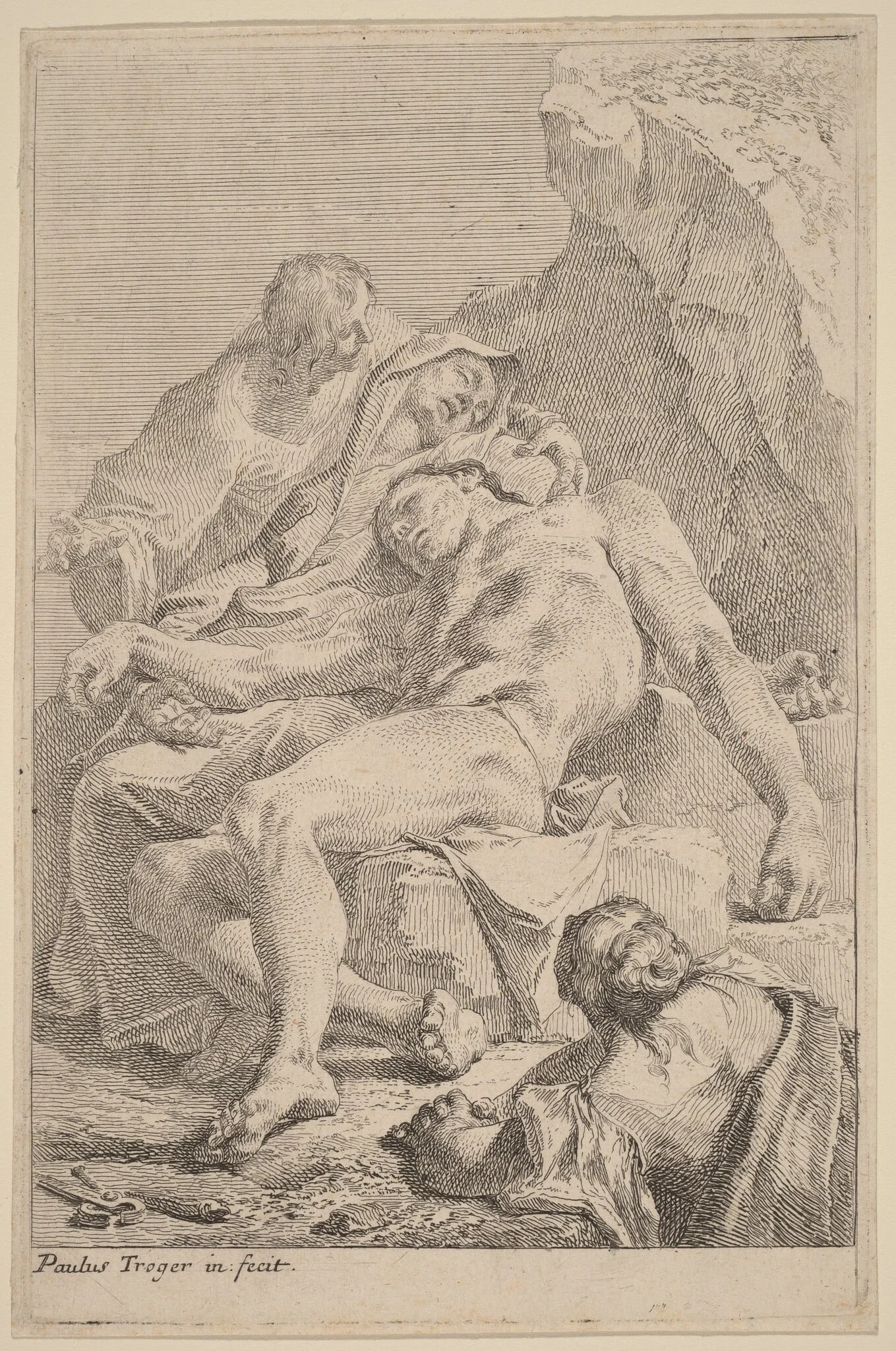 Pietà, by Paul Troger, ink, 1724