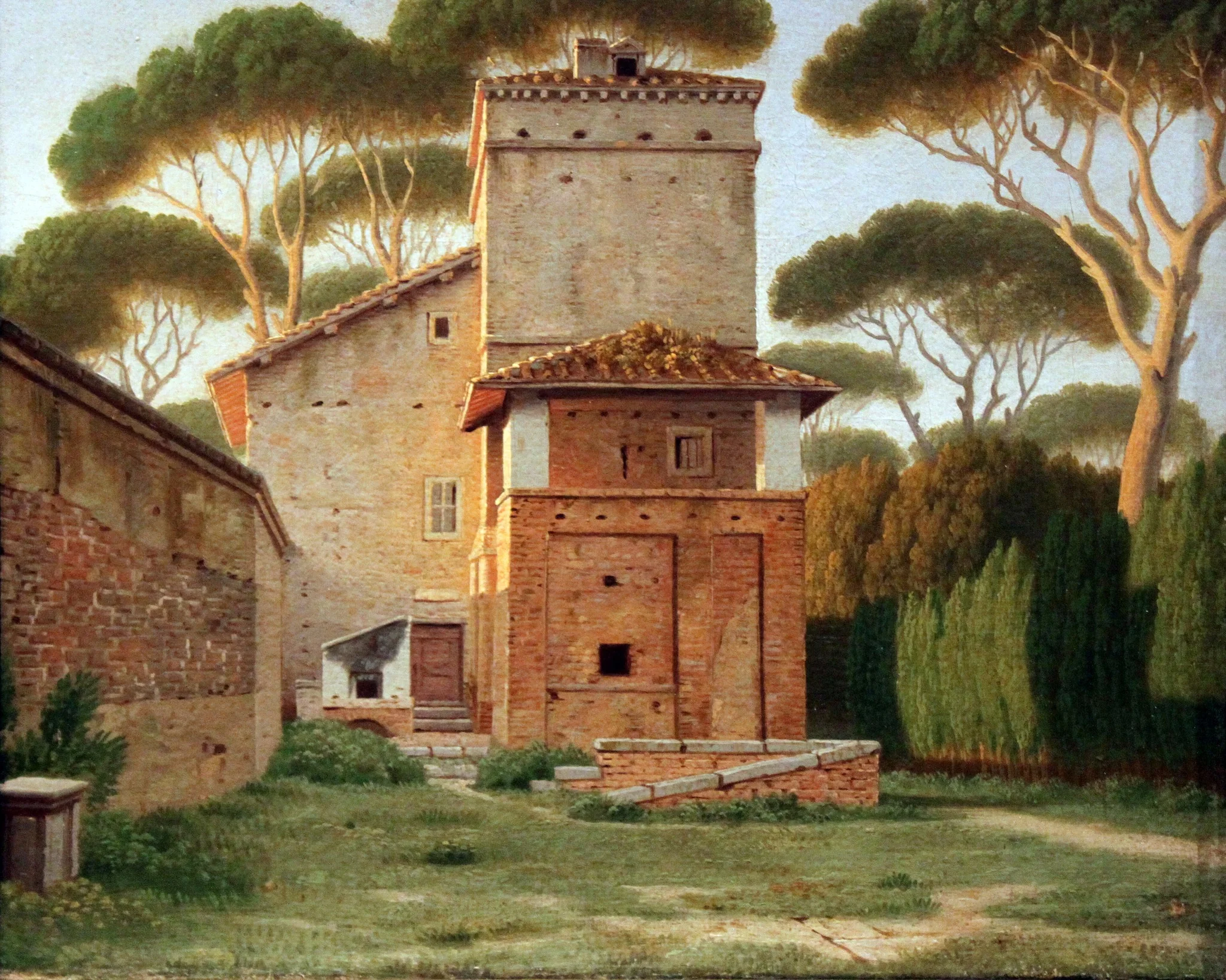 The Gatehouse in the Park of Villa Borghese, Rome, by Christoffer Wilhelm Eckersberg, unspecified, 1816
