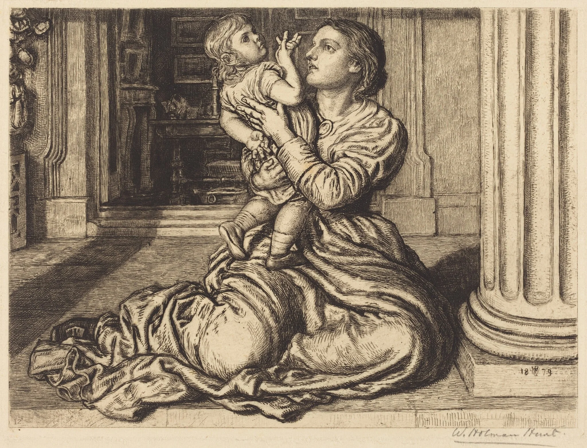 The Father's Leave-Taking, by William Holman Hunt, ink, 1879