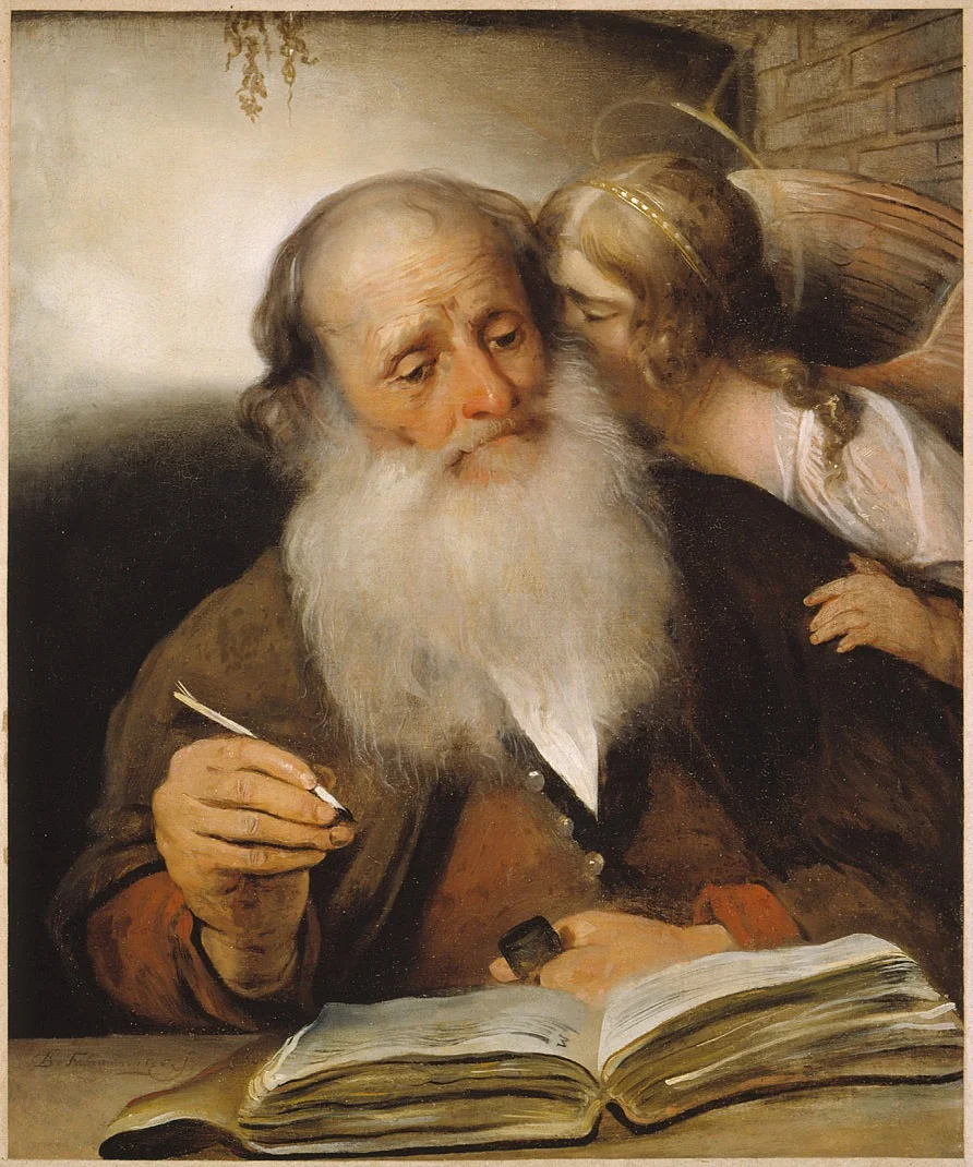 Saint Matthew and the Angel, by Barent Fabritius, oil, 1656