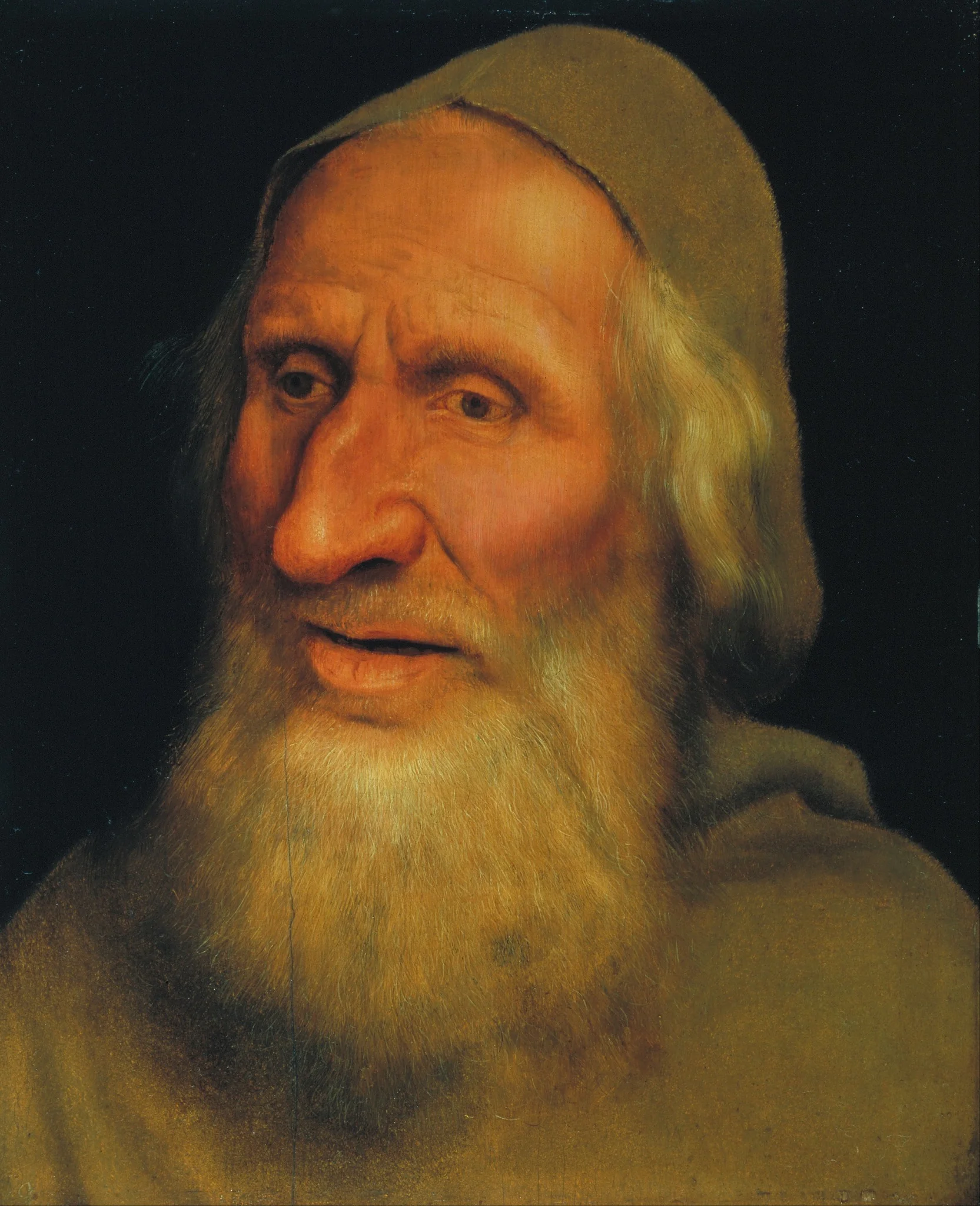 Head of an Old Man, by Quinten Metsys, oil, 1525