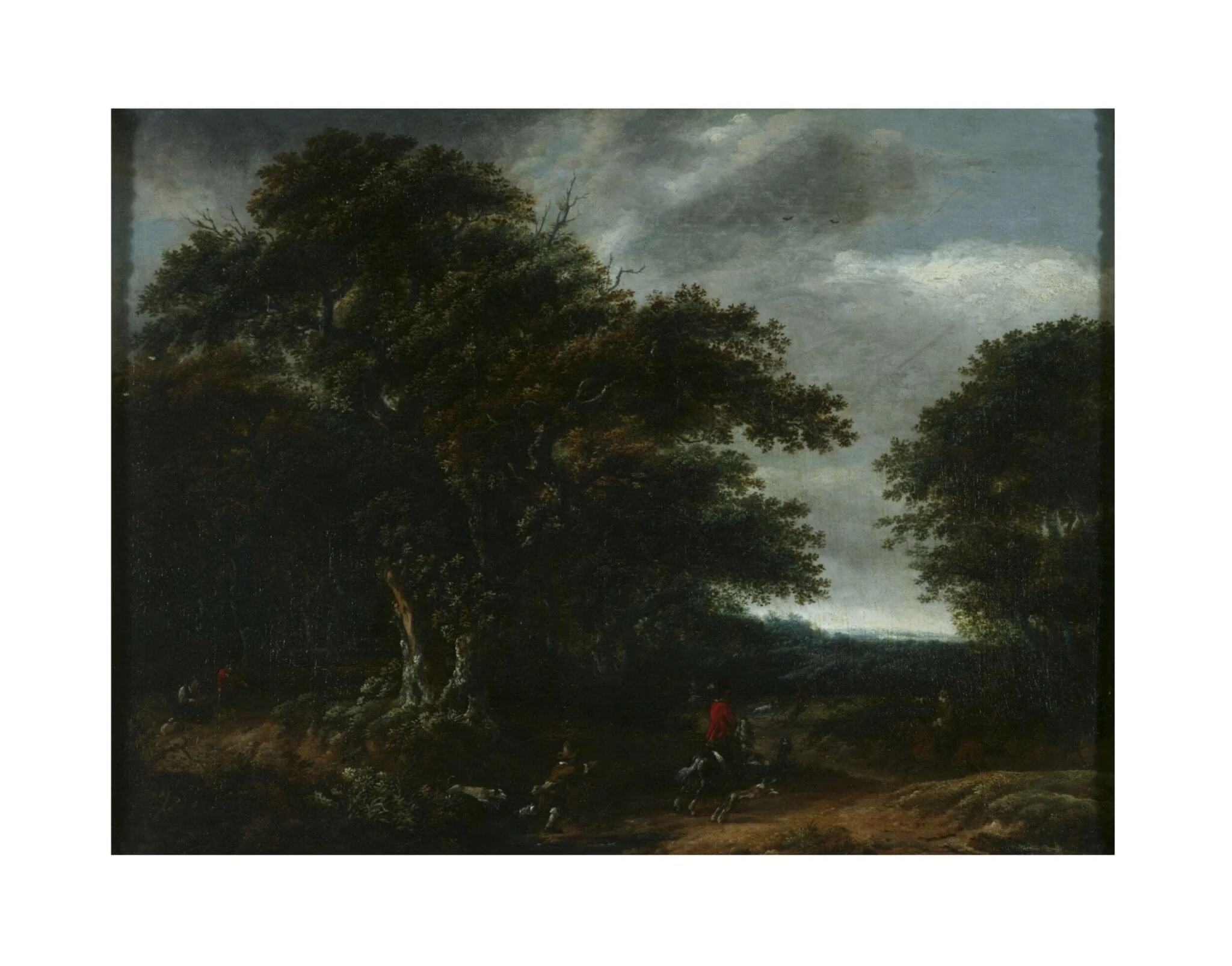 Landscape with stag hunt