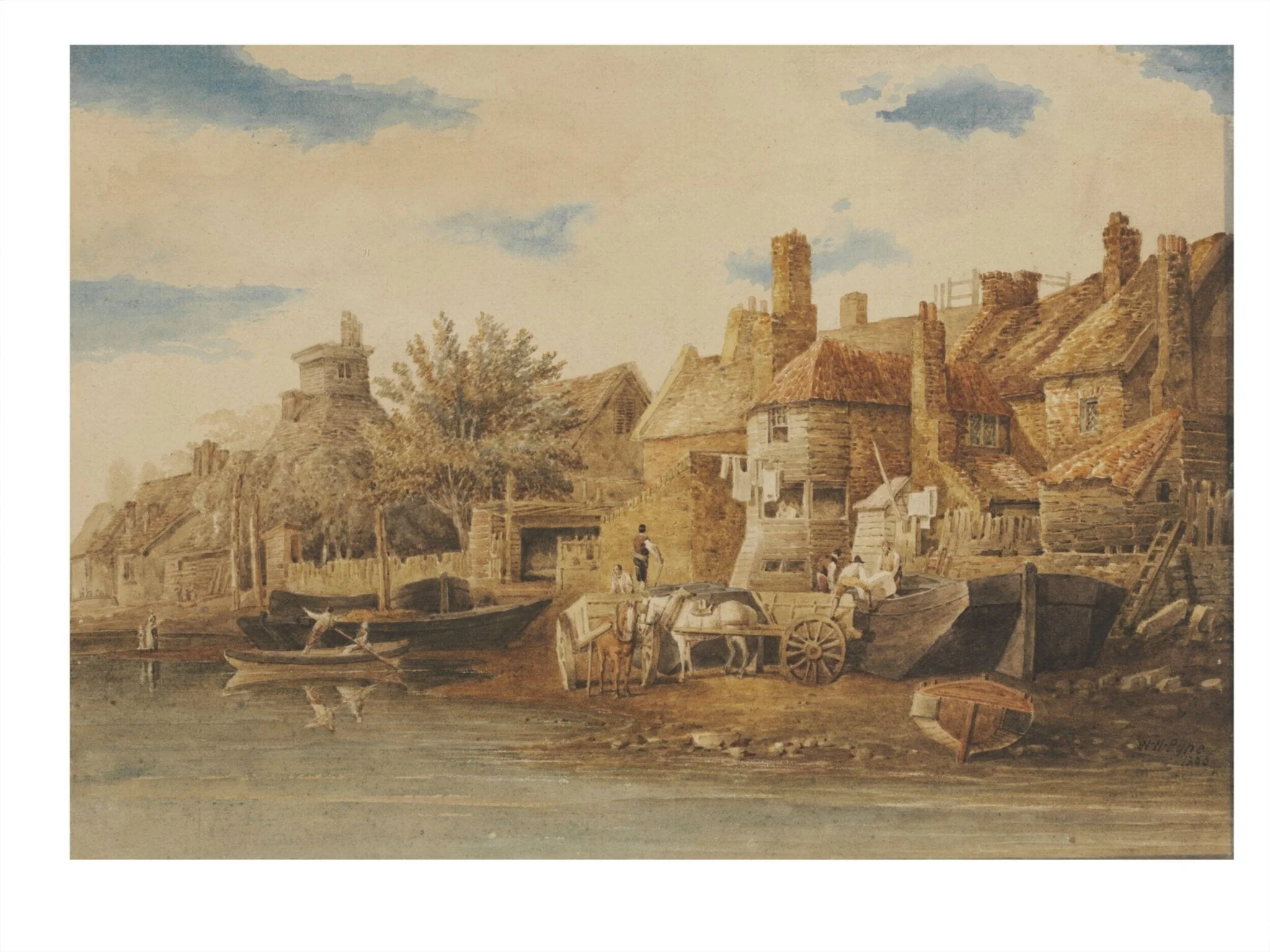 Fishermen's Houses by the Thames at Lambeth