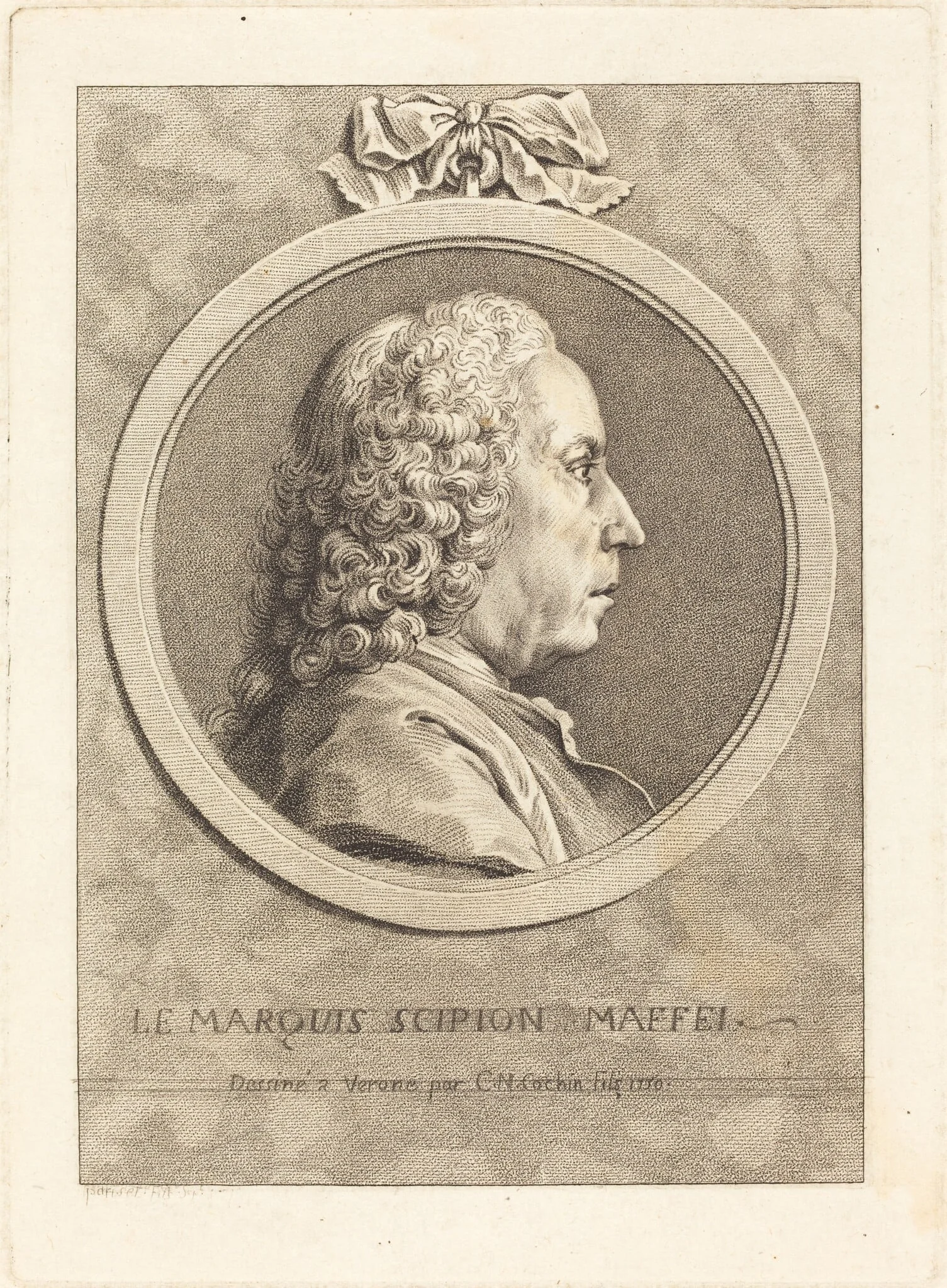 Le Marquis Scipion Maffei, by Charles-Nicolas Cochin II, crayon, 1750
