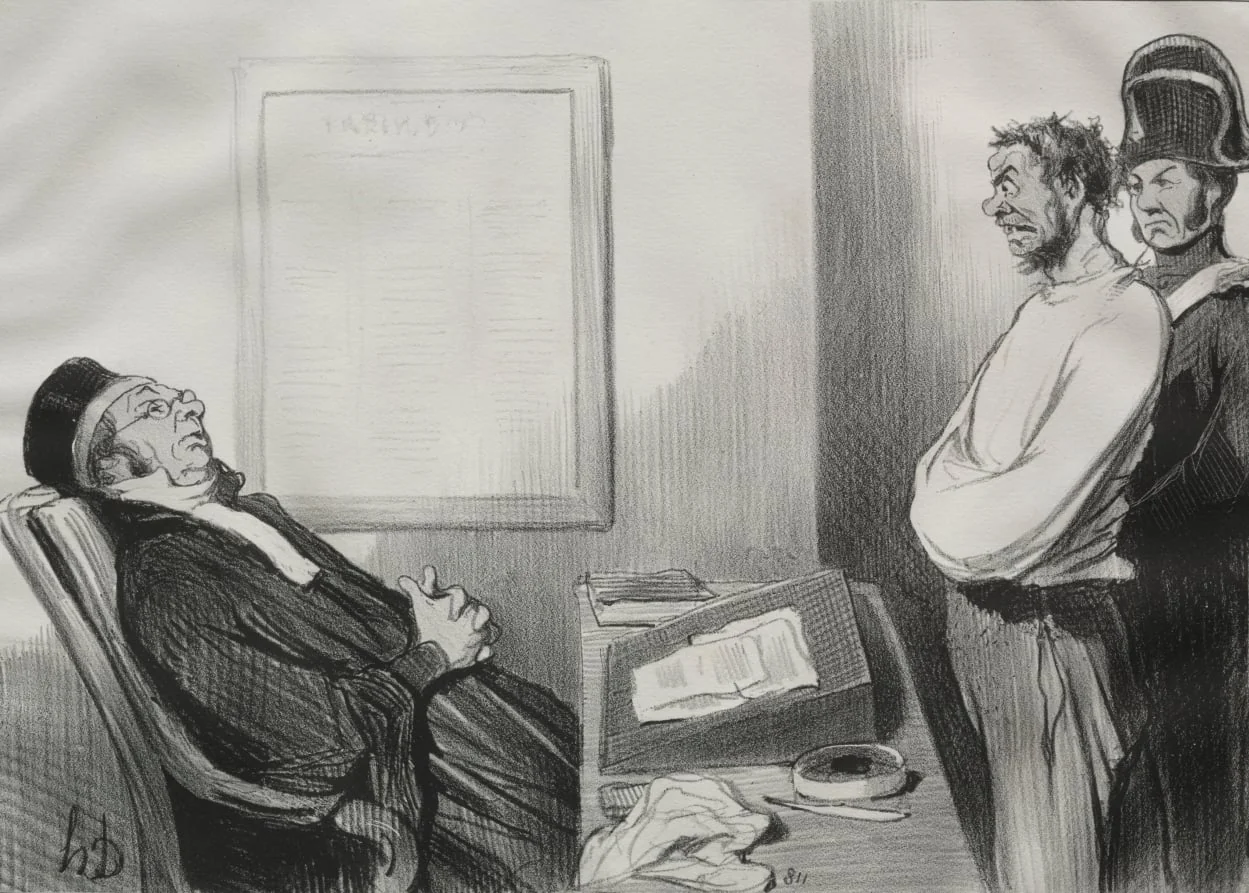 You were hungry...that is not a reason..., by Honoré Daumier, 1845