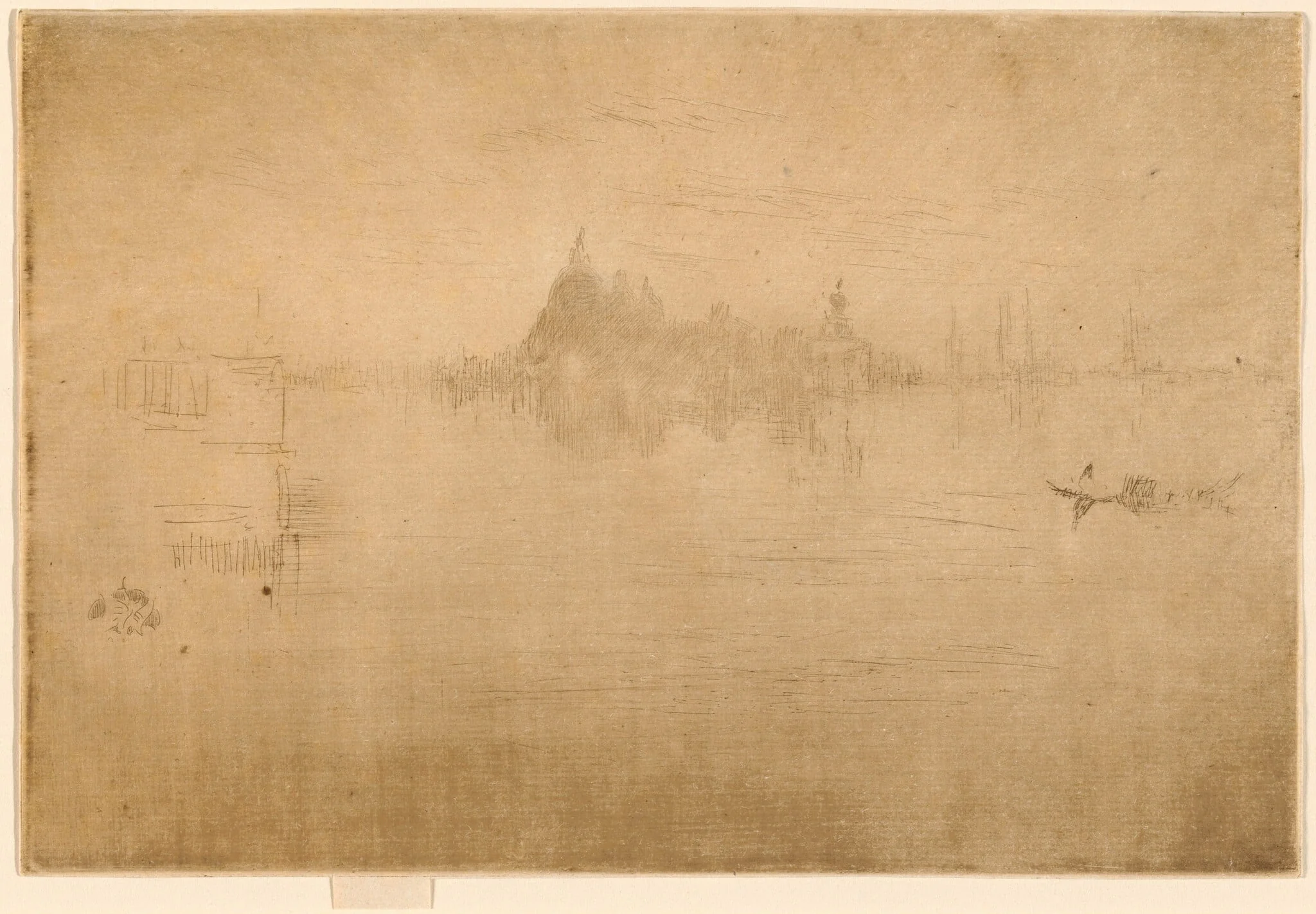 Nocturne: Salute, by James McNeill Whistler, ink, 1880