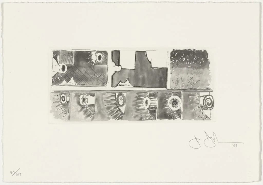 Untitled, by Jasper Johns, ink, 2008