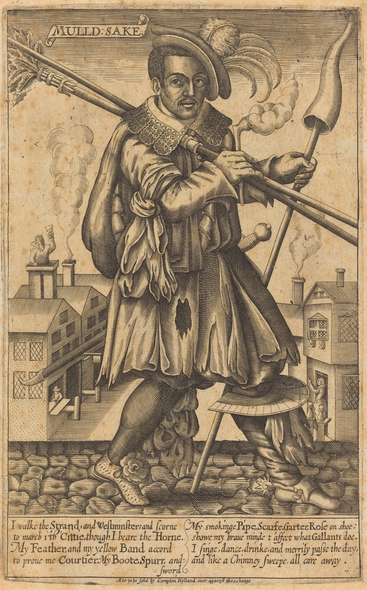 Mulld:Sake (Portrait of John Cottington), by Renold Elstrack, ink, 1618