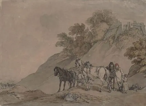 Cart and Team at a Gravel Pit