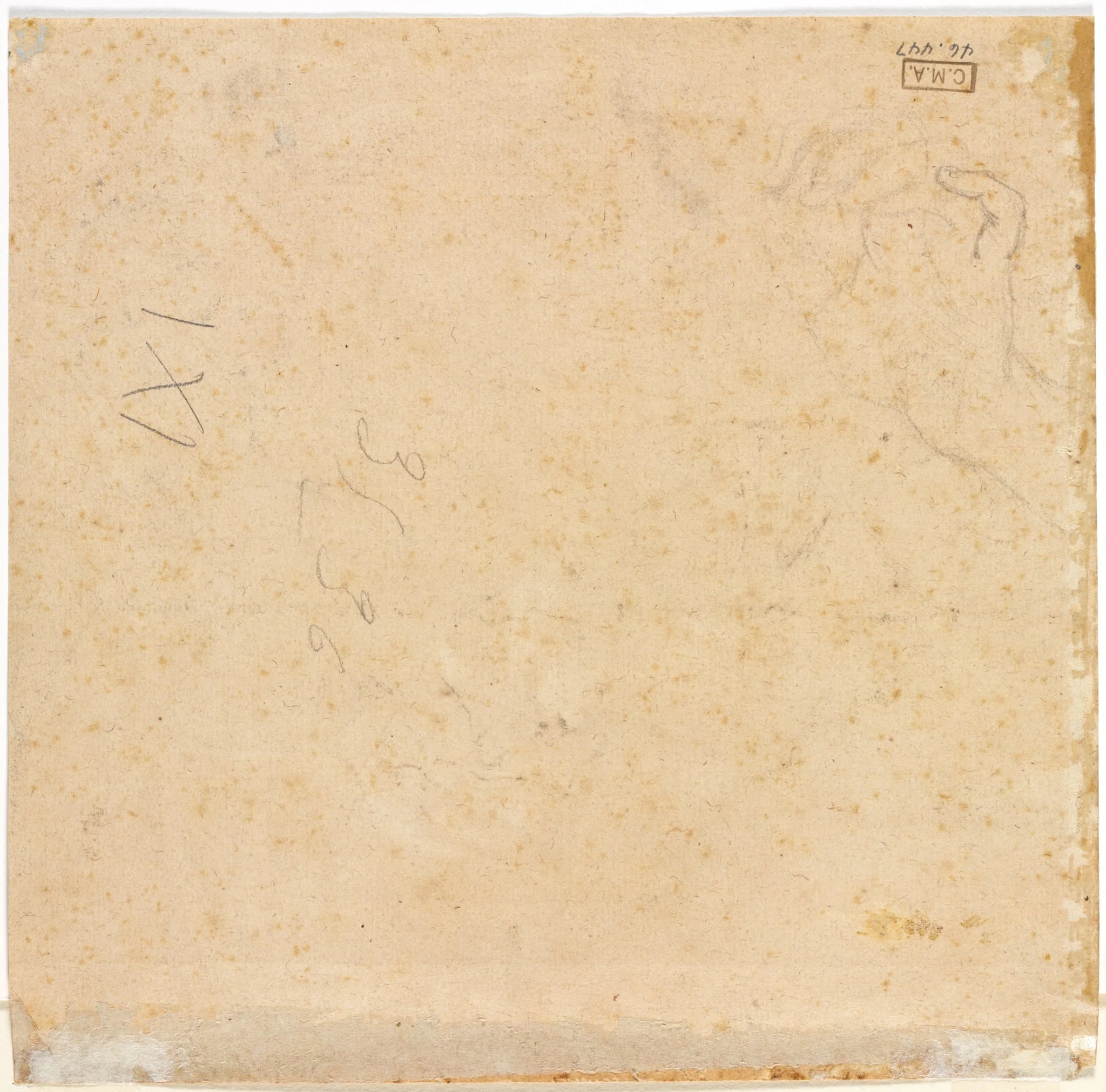 Sketch of a Hand (verso), by Pierre L'Enfant, 1704