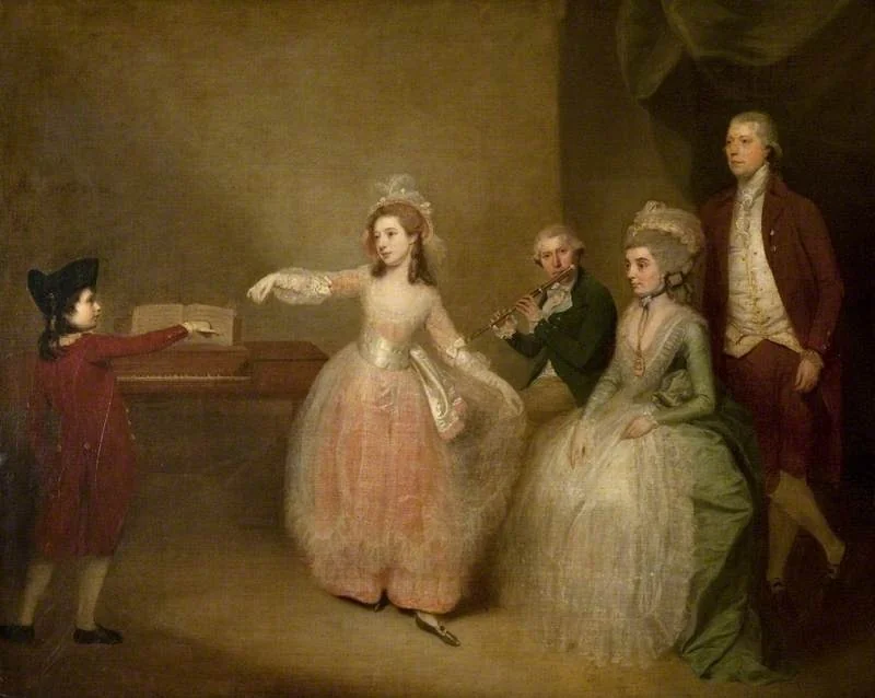 A Family Party: The Minuet, by Johann Zoffany, oil, 1790