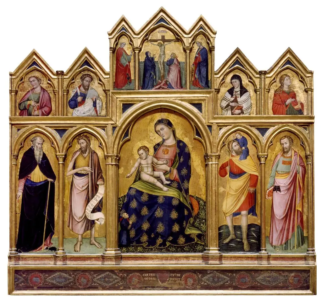 Madonna and Child, Crucifixion and Saints