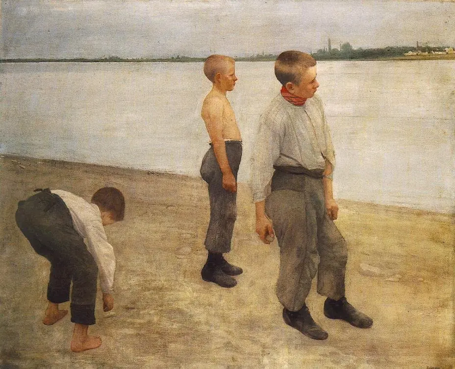 Boys Throwing Stones