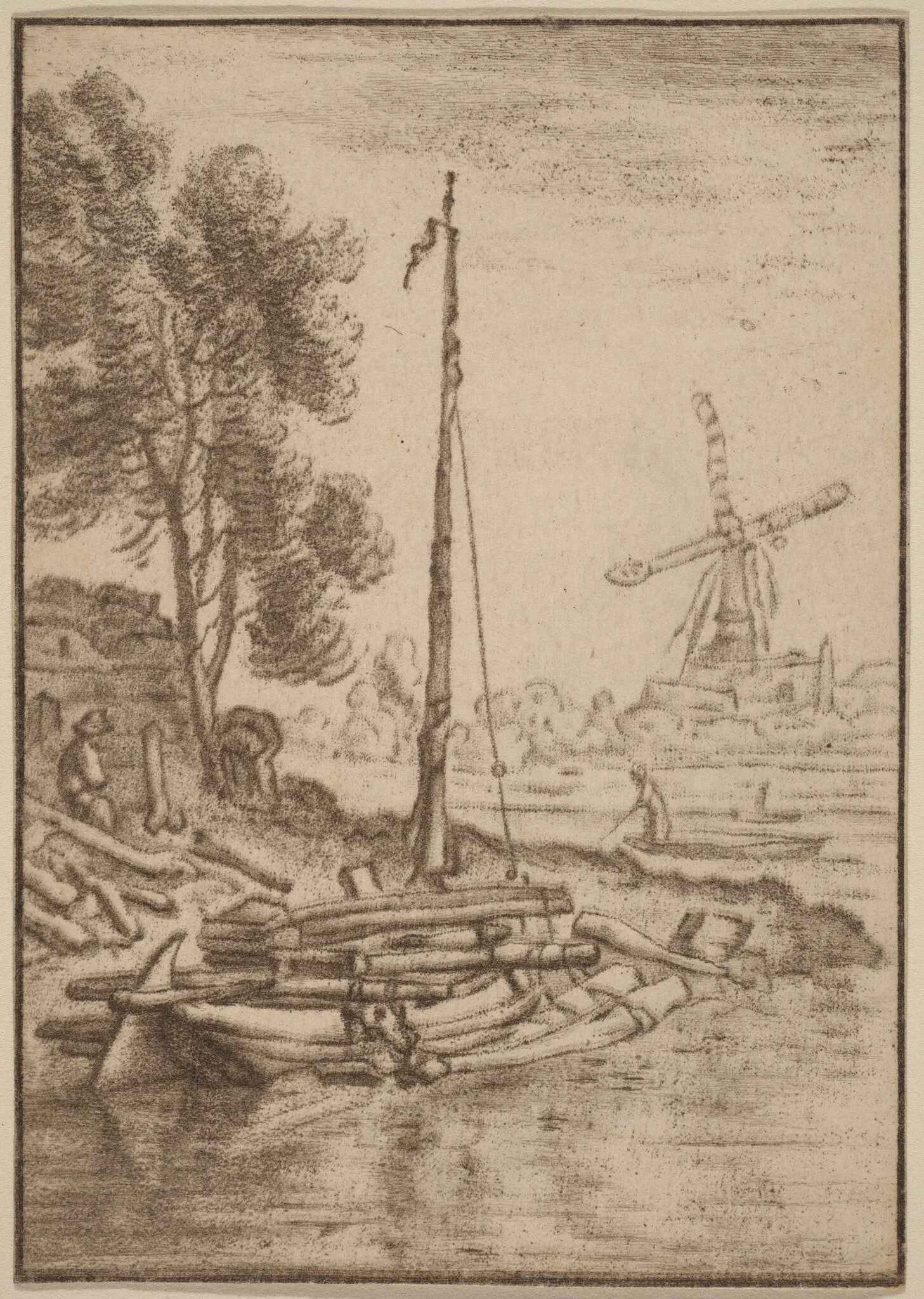 Winding River, by Jacobus Buys, chalk, 1761