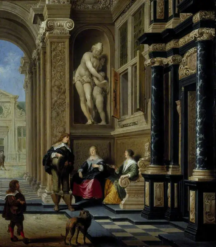A Conversation in a Palace Courtyard