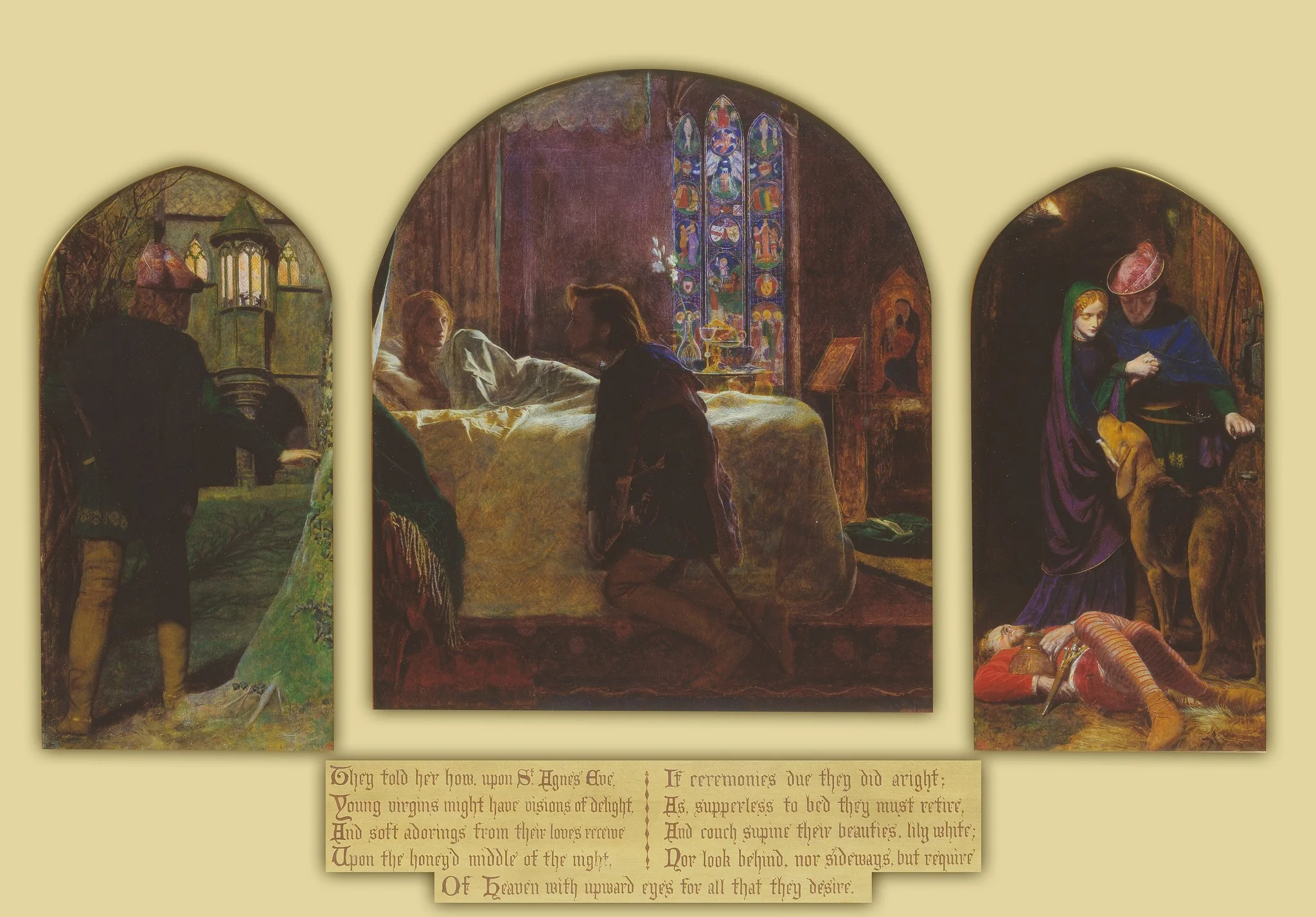 The Eve of St Agnes, by Arthur Hughes, oil, 1856