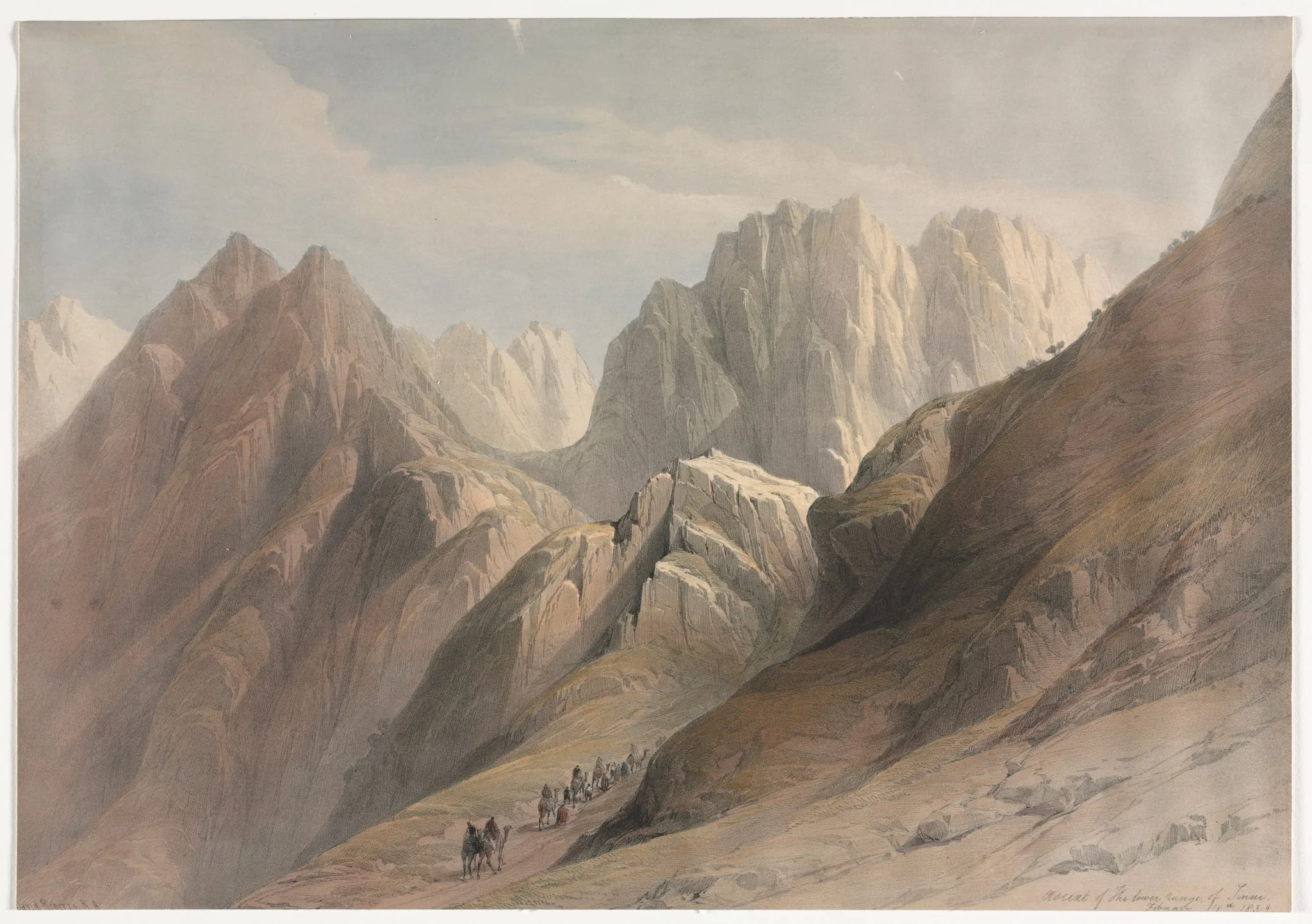 Ascent of the Lower Range of Sinai, by David Roberts, 1839