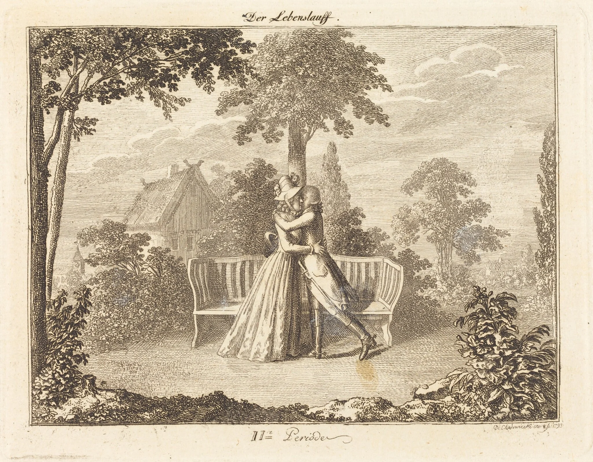 Lovers, by Daniel Nikolaus Chodowiecki, ink, 1793