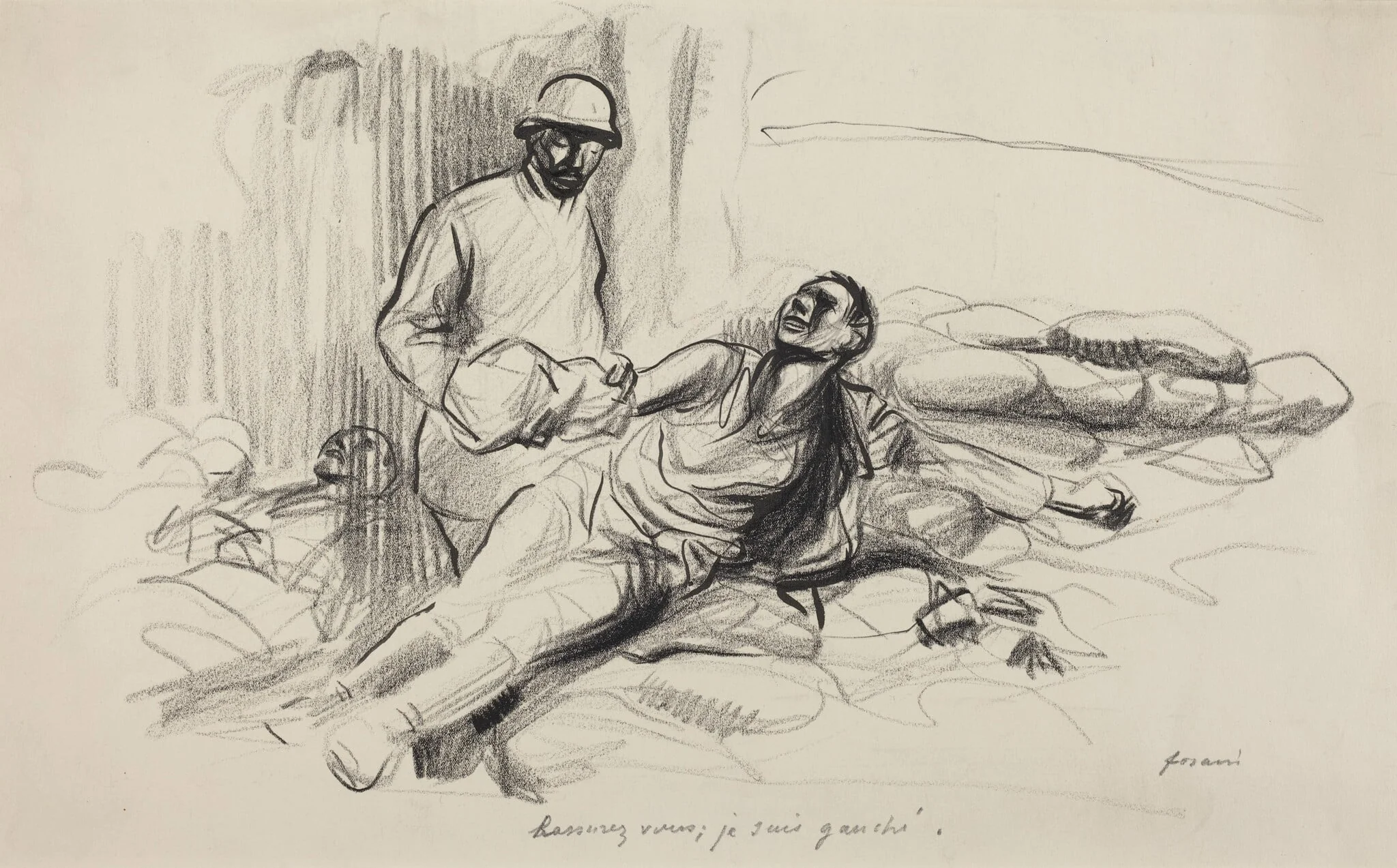 Rassurez vous; je suis gauché., by Jean-Louis Forain, ink, 1916