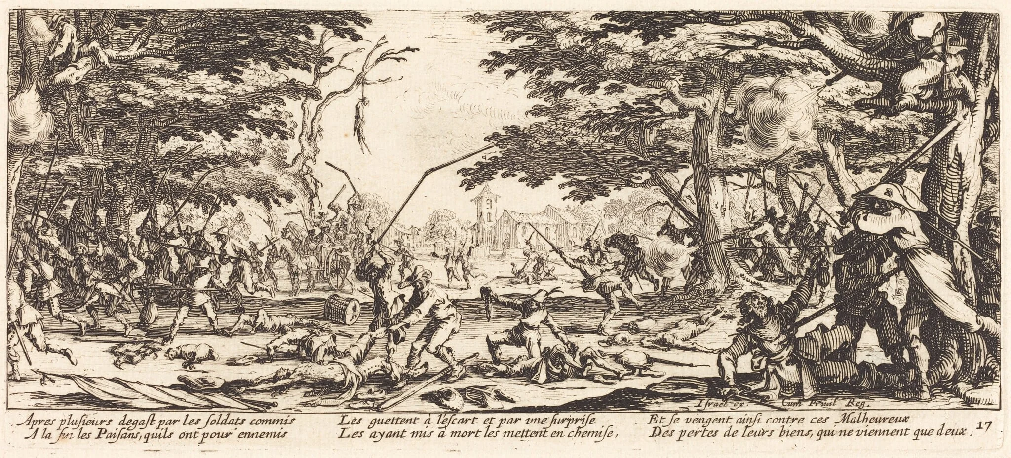 The Peasants Avenge Themselves, by Jacques Callot, ink, 1633