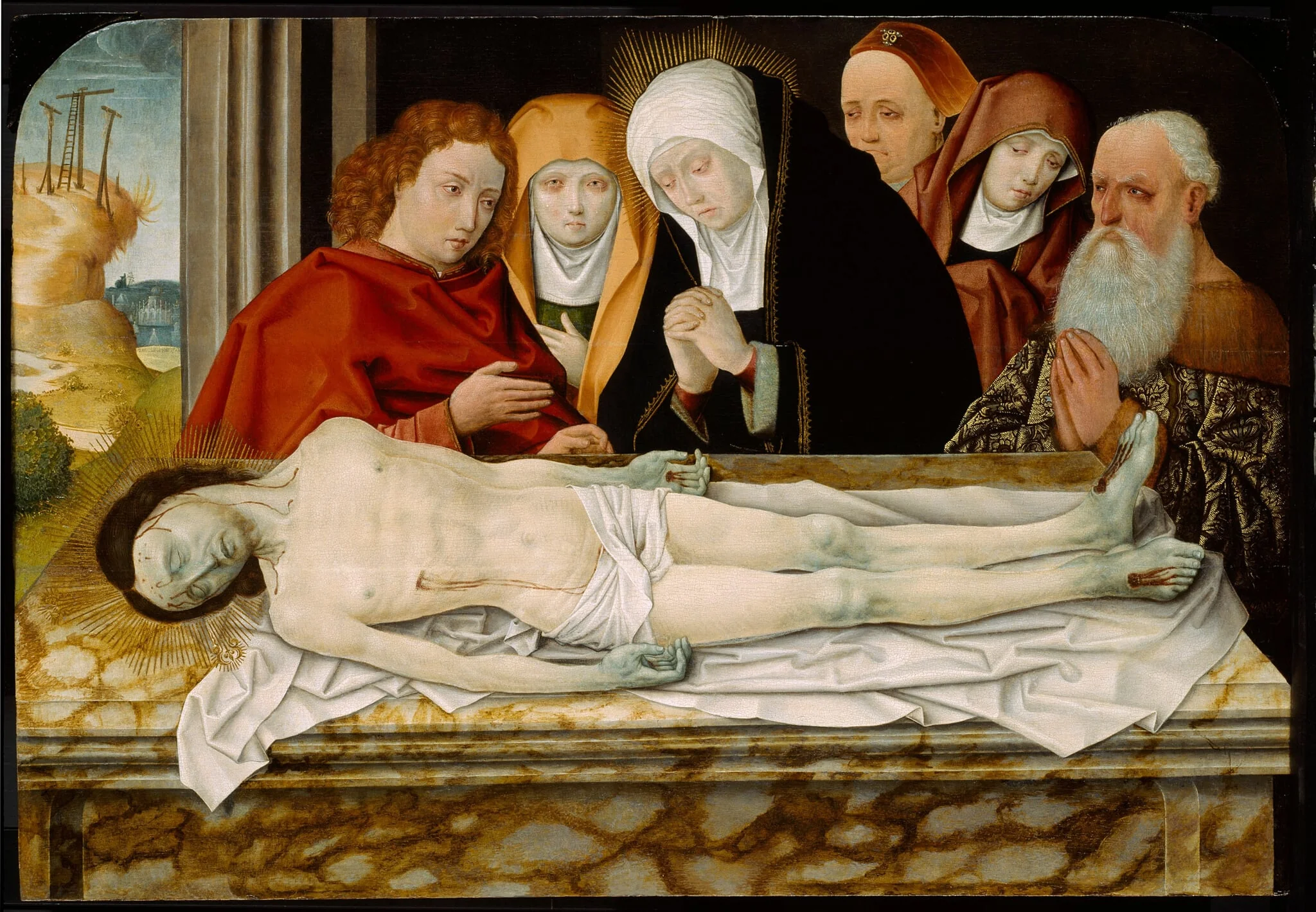 Entombment, by German, tempera, 1500