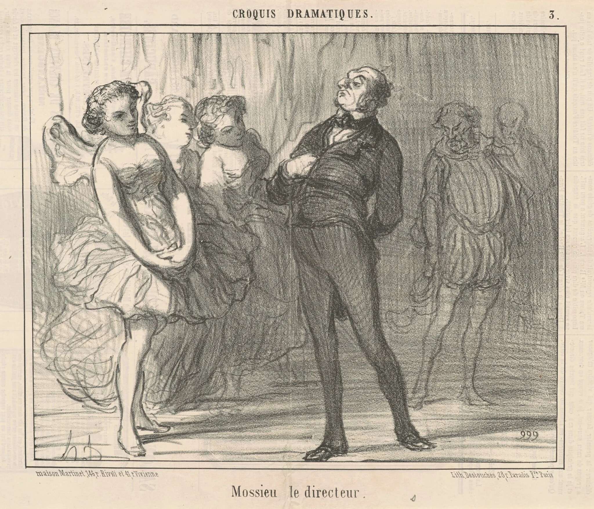 Mossieu la directeur, by Honoré Daumier, ink, 1856