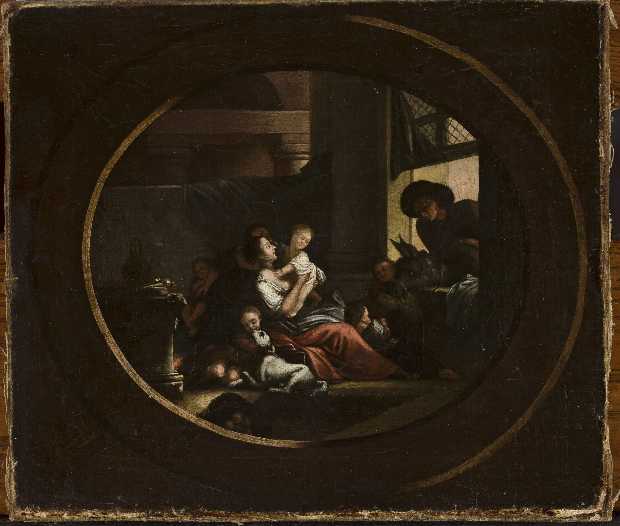 Family scene in an interior, by Johann Niedermann, oil, 1792