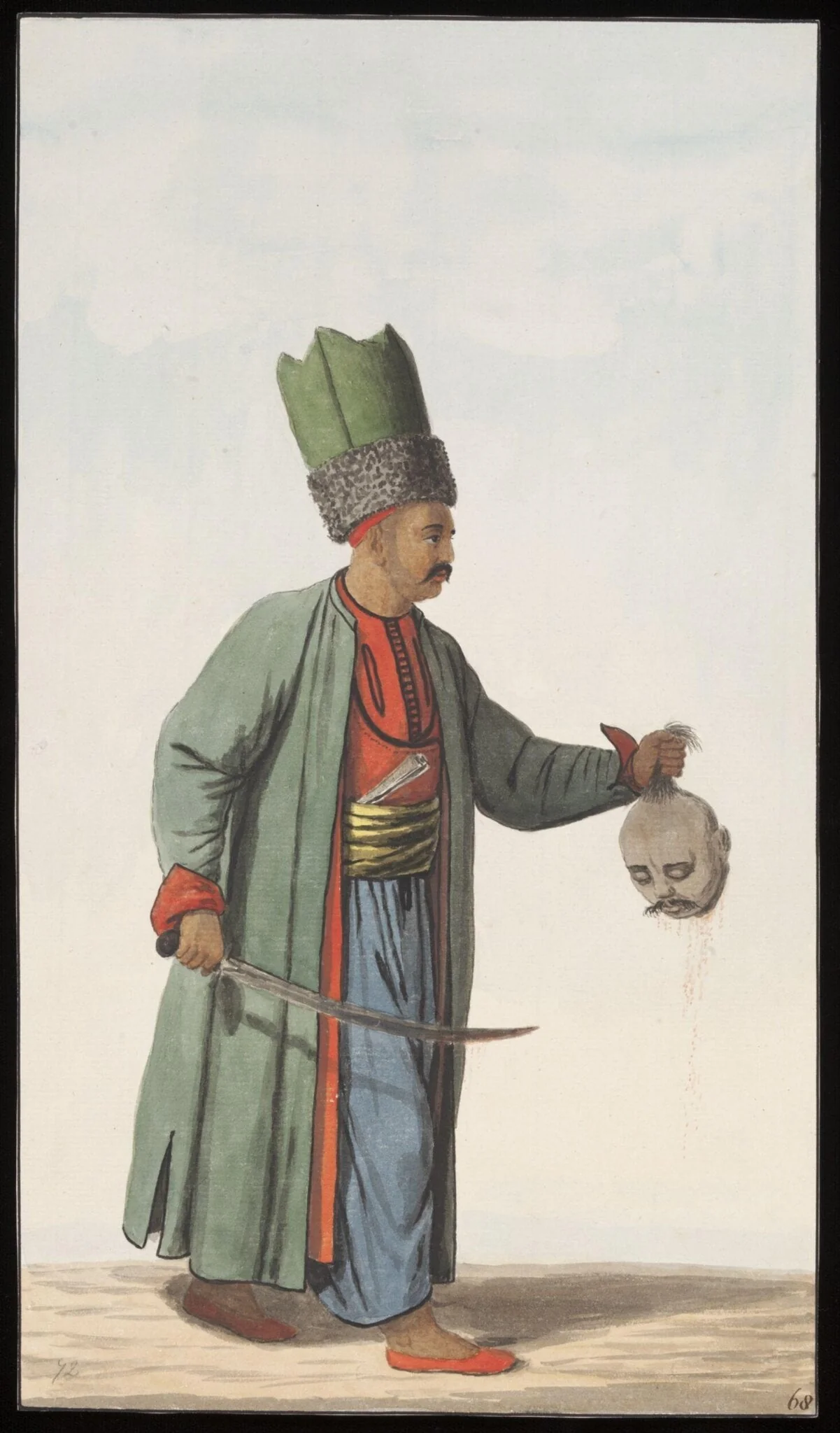 Cellâd or Executioner, by Anonymous Greek artist, watercolor, 1809