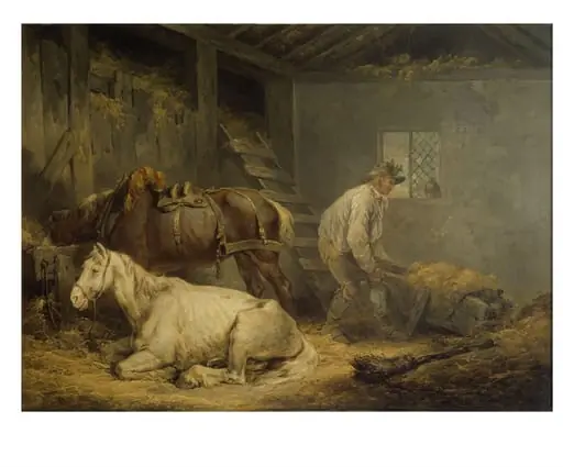 Horses in a stable
