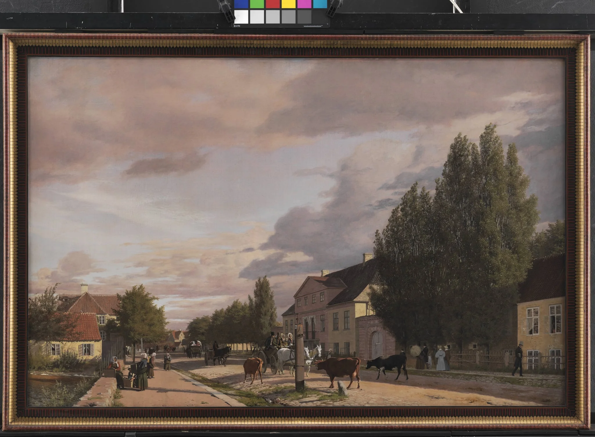 View of a Street in Østerbro outside Copenhagen. Morning Light, by Unknown, 1836