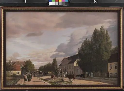 View of a Street in Østerbro outside Copenhagen. Morning Light