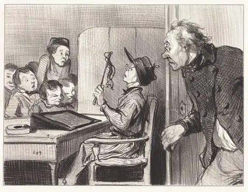 Attends... j'te vas en donner... du maitre d'école