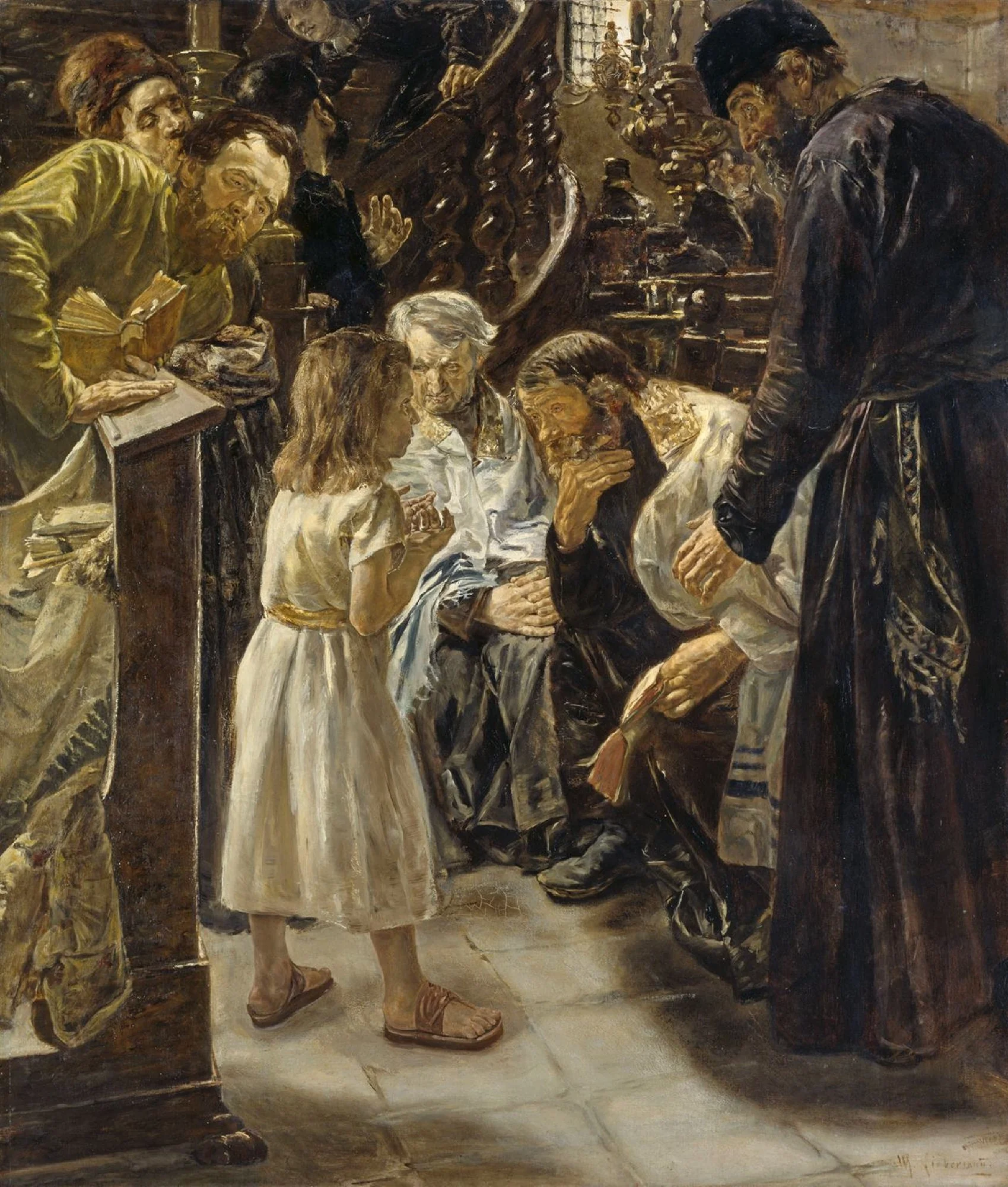 The Twelve-Year-Old Jesus in the Temple, by Max Liebermann, oil, 1890