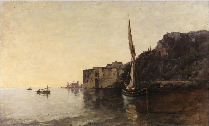 A View of Villefranche from the East, by Nathaniel Hone the Younger, oil, 1890