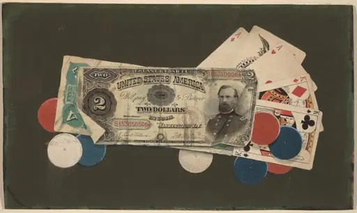 Trompe l'Oeil: A Full House with Chips, $2 and $5 Bills