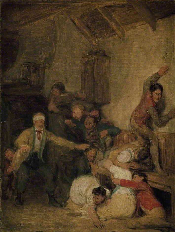 Blind Man's Buff, by David Wilkie, oil, 1823
