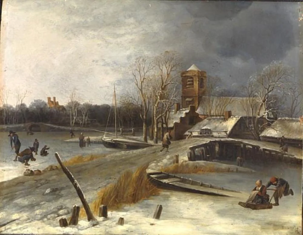 Winter Landscape, by Unknown, oil, 1705