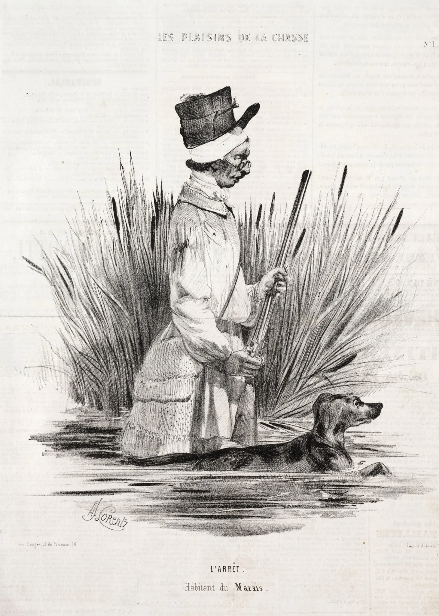 Les Plaisirs de la chasse:  L'Arrêt, by Alade Joseph Lorentz, 1842